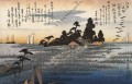 Ein Schrein unter Bäumen auf einem Moor Utagawa Hiroshige Ukiyoe